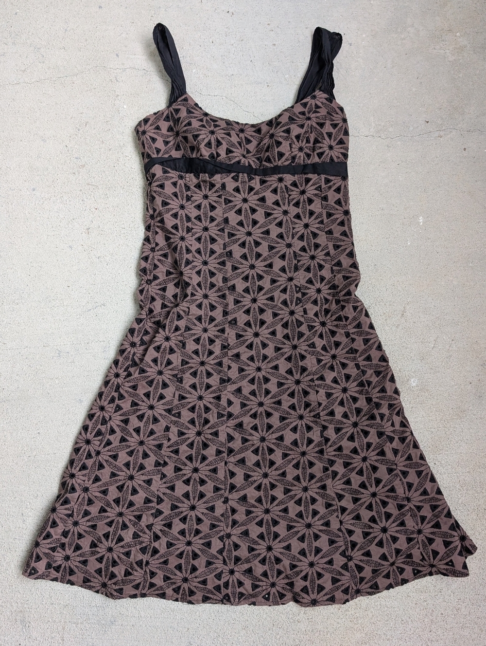 Harold's Sz 2 Women's Brown Patterned A-Line Dress